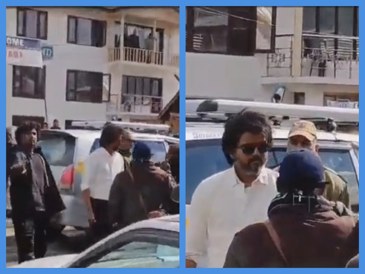 Vijay Lokesh On The Road In Jammu And Kashmir Leo Shooting Spot The Fans Who Found Out The Video Is Going Viral , LEO Video: Vijay on Jammu and Kashmir road -