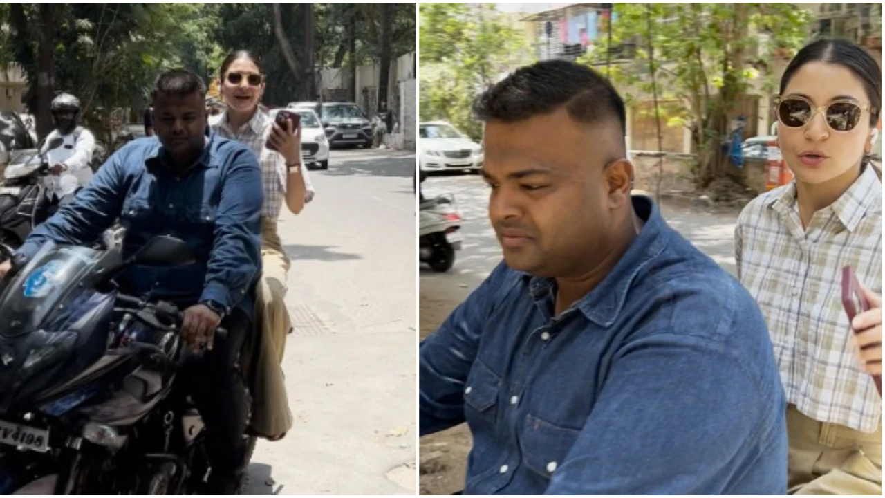 After Amitabh Bachchan, Anushka Sharma SPOTTED taking a bike ride in Mumbai to reach work- WATCH , PINKVILLA